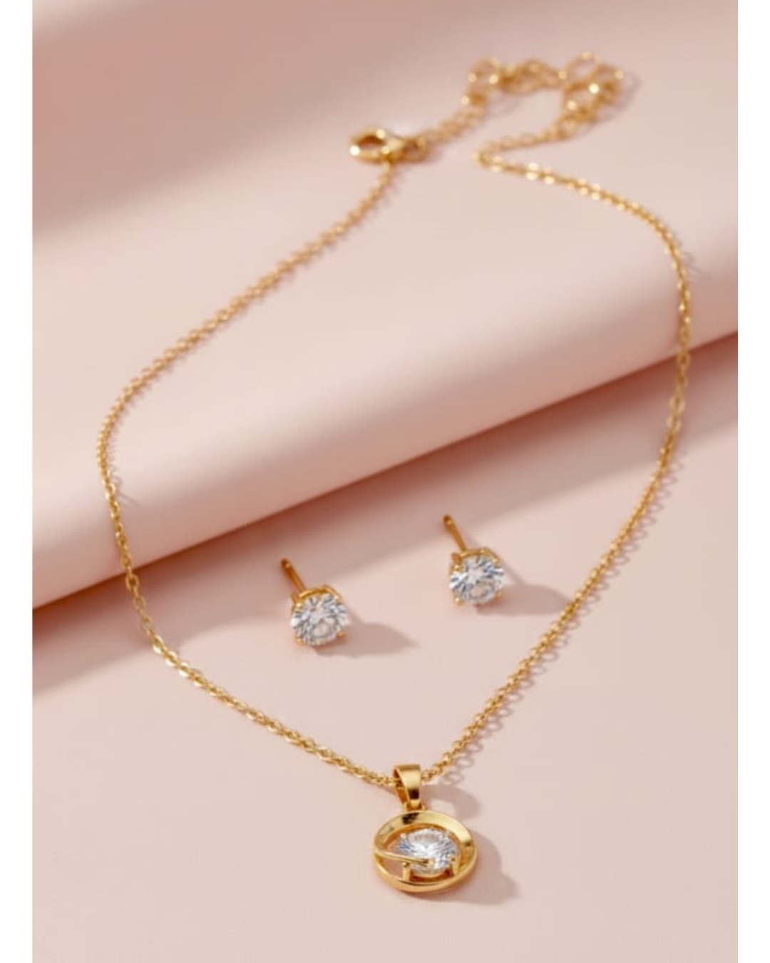 Radiant Loop Crystal Pendant Set