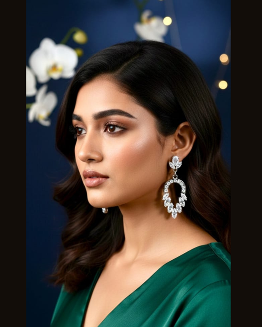 Luxury Crescent Crystal Drops