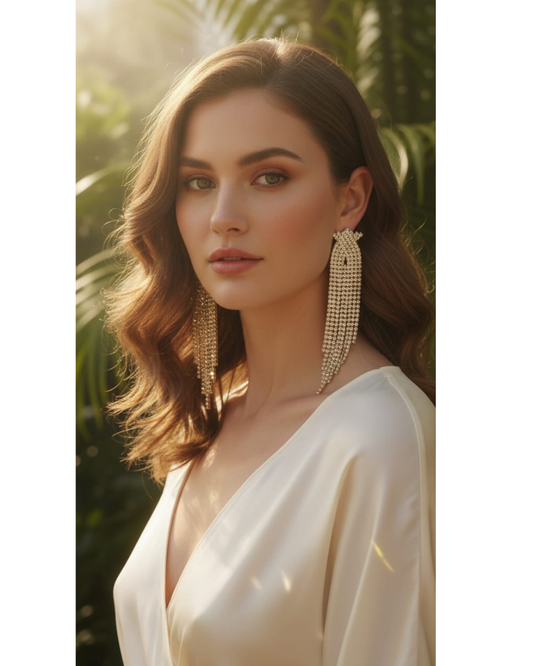 Golden Tassel Drop Earrings