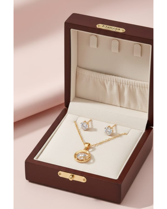 Radiant Loop Crystal Pendant Set