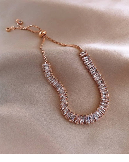 Baguette Joint Hand Bracelet Adjustable