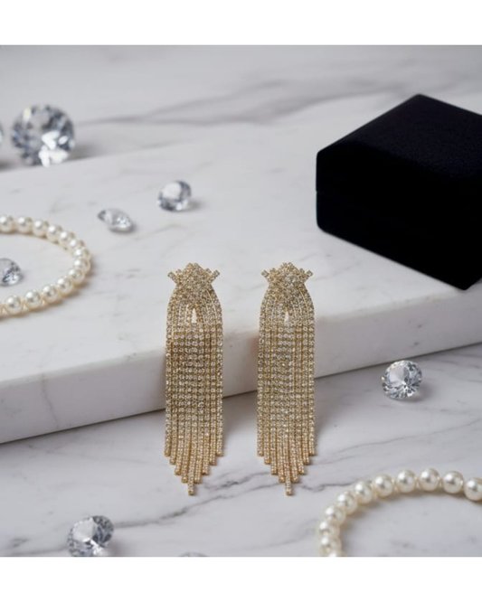 Golden Tassel Drop Earrings